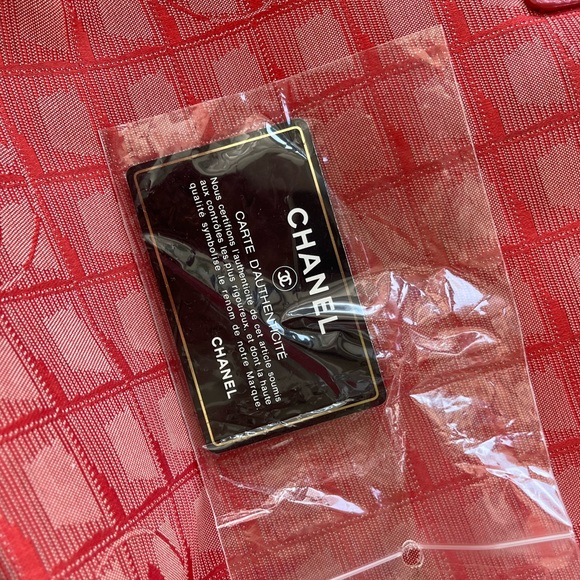 Authentic Chanel Red Canvas Travel Tote Bag - Picture 4 of 13